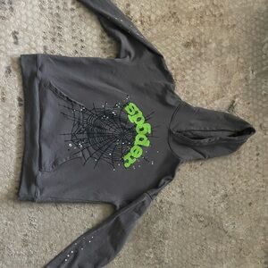 Sp5der Wait Web Hoodie Slate Grey